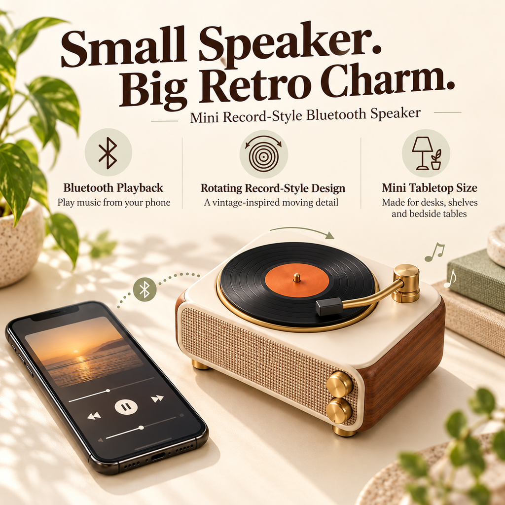 Mini Vinyl Record Bluetooth Speaker
