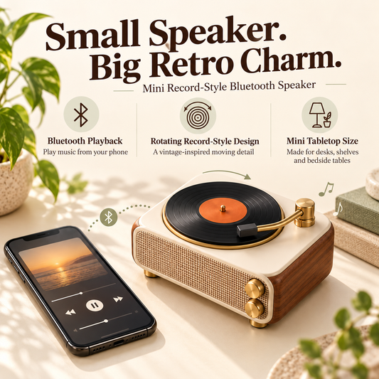Mini Vinyl Record Bluetooth Speaker