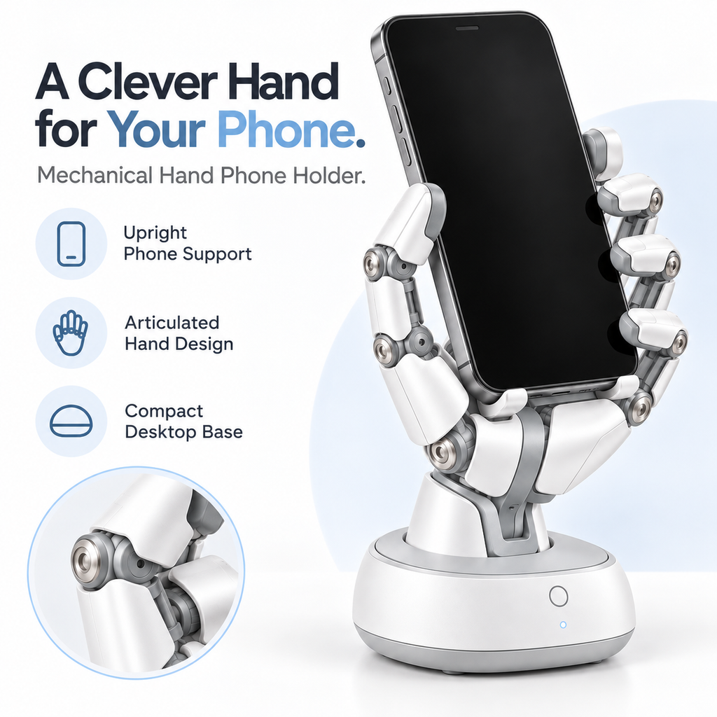 Articulated Robot Hand Phone Holder