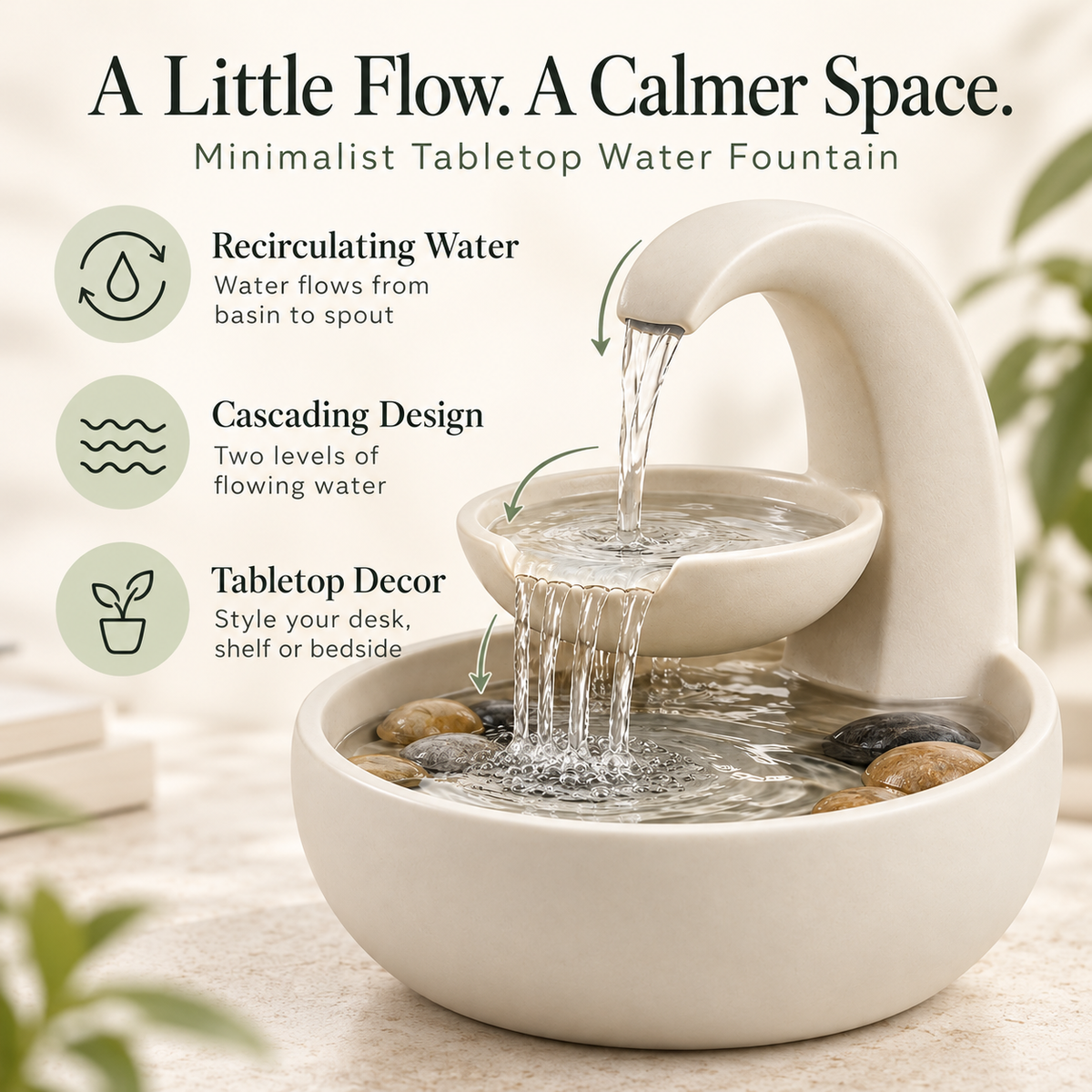 Minimalist Tabletop Water Fountain